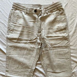 Banana Republic Chino Pants Mason Athletic Tapered Linen Blend Men Beige